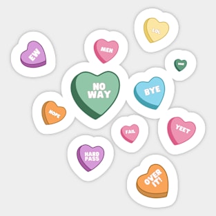 NOPE CANDY HEARTS ANTI VALENTINE'S DAY Sticker